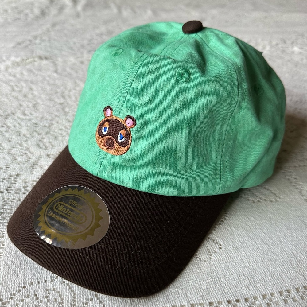 Nintendo Animal Crossing Tom Nook Leaf Brown Green Hat / Cap Cotton Embroidered